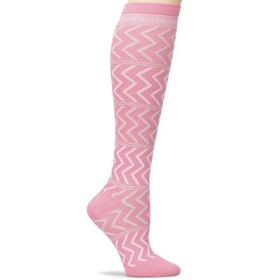 Nurse Mates Women's Calf Socks | 12-14 mmHg Compression | Superior Support & Comfort | 1 Pair | Pink Chevy