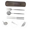 ASAKKURA Travel Cutlery Portable Silverware Lunch Utensil Fork Spoon Camping Silverware Outdoor Camping Cutlery Kit Black view 3