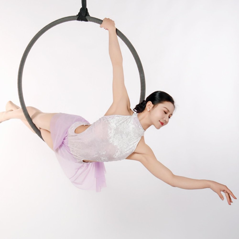 Aerial Hoop, Single Point Aerial Hoop Equipment Kit, Pilates Circles, Gymnastic Equipment for Training Performance, Support Customization,90CM/32MM