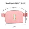 Gitus Birthday Gifts for 8 9 10 11 12 13 Year Old Girls Personalized Fanny Pack Crossbody Bags with Initial Letter Patch Belt Bag for Teen Girls Cute Trendy Stuff Travel Essentials (LightPink-I) view 3