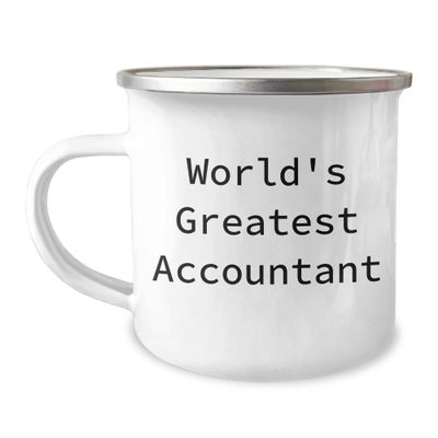 World's Greatest Accountant Christmas Camping Mug, Funny Quote, Gifts for Accountant, Enamel Finish, 12 oz Capacity, Gifts from Friends, Gifts for Men, Unique Christmas Unique Gifts