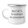 World's Greatest Accountant Christmas Camping Mug, Funny Quote, Gifts for Accountant, Enamel Finish, 12 oz Capacity, Gifts from Friends, Gifts for Men, Unique Christmas Unique Gifts view 1