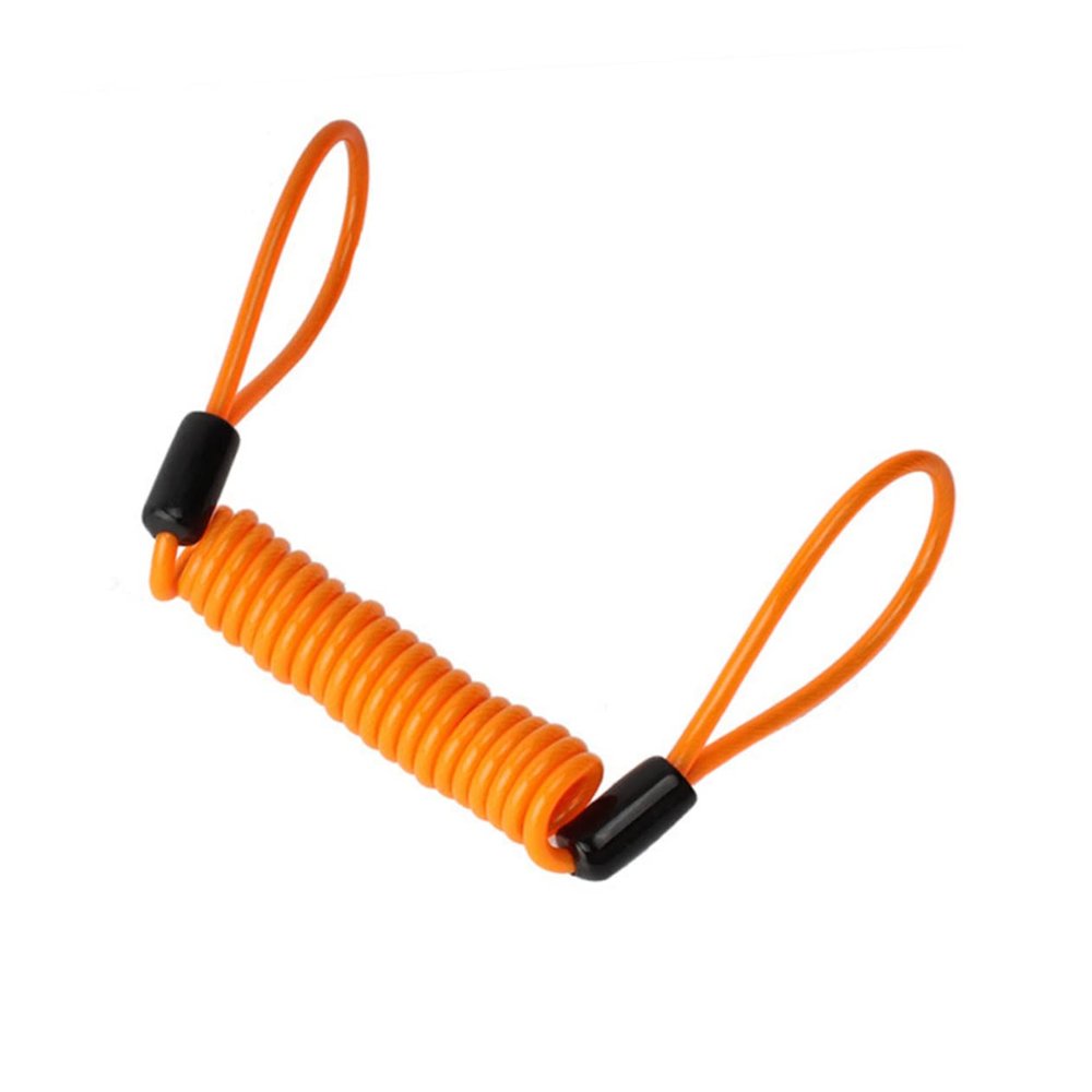 PLAFOPE 1.2m Motorcycle Disc Lock Cable Coiled Steel Wire Orange Anti-Theft Lock for Motorbikes Scooters and Bicycles Lightweight and Durable Design