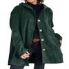 chouyatou Women's Fall Corduroy Jacket with Hood Casual Button Down Hooded Loose Corduroy Jackets with Pockets (Medium, Green) view 2