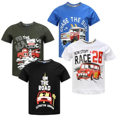 Toddler Boys Shirts Short-Sleeve Little Kids t Shirts Boys' Tops, Tees & Shirts Graphic TEE Age for 2-7 Years 4-Pack