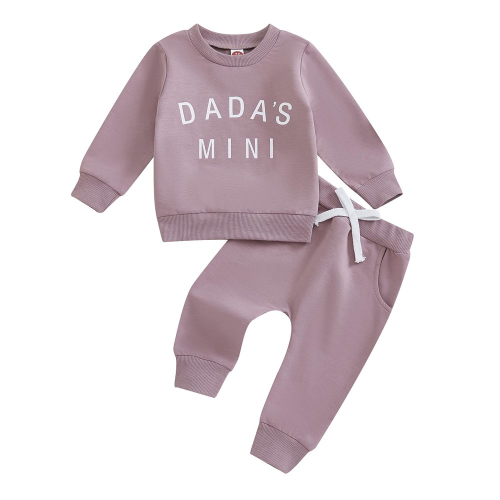 Toddler Baby Girl Fall Clothes Funny Letter Sweatshirt Pants Set 6M-3T