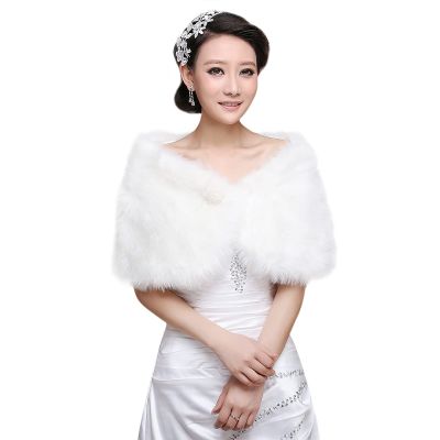 XGOPTS Womens Wedding Faux Fur Wraps and Shawls for Wedding Dress Bride Bridesmaid Evening Dress Shawl Stole Shrug Cover Up