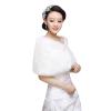 XGOPTS Womens Wedding Faux Fur Wraps and Shawls for Wedding Dress Bride Bridesmaid Evening Dress Shawl Stole Shrug Cover Up view 2