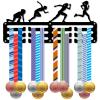 CREATCABIN Track and Field Medal Holder Medal Display Rack Wall Frame Athletics Runner Sports Race Ribbons Hanging Mount Small Hooks for Wall Running Runners Marathon Athlete Medalist 11.4x5.1Inch view 1