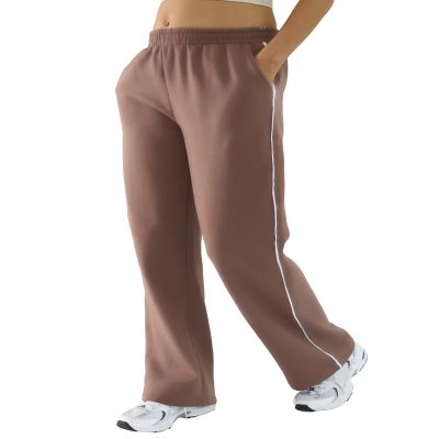 DITOK Baggy Sweatpants for Women, Comfy Straight Wide Leg Fleece Elastic Waist, Women's Workout Casual Lounge Ladies Pants, Brown