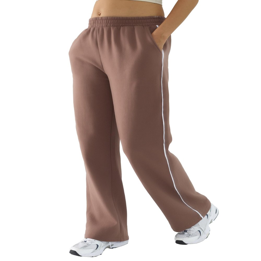 DITOK Baggy Sweatpants for Women, Comfy Straight Wide Leg Fleece Elastic Waist, Women's Workout Casual Lounge Ladies Pants, Brown