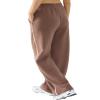 DITOK Baggy Sweatpants for Women, Comfy Straight Wide Leg Fleece Elastic Waist, Women's Workout Casual Lounge Ladies Pants, Brown view 2