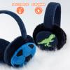 XIAOHAWANG Kids Boy Warm Earmuffs for Children Girl Winter Ear Muffs Cold Weather Ear Warmer (2 Pack-navy soccer&dino) view 3