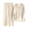 Women Fashion Solid Color Long Sleeve Button Temperament Commuter Slit Long Shirt Wide Leg Long Pants Two Piece Suit view 2