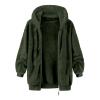 Muscularfit Mens Fuzzy Sherpa Jacket Fleece Long Sleeve Full-Zip Hooded Shirt Casual Warm Winter Jacket Coats Outdoor Fashion Cyber of Monday Deals 2024 Men Men Sweatshirts Army Green M view 3