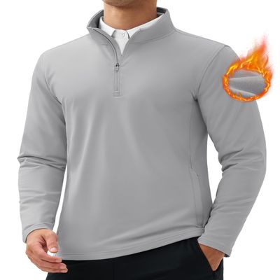 MAGCOMSEN Men's Quarter Zip Pullover Sweatshirt Warm Fleece Golf Jacket