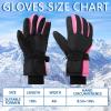 Tarpop 3 Pairs Mens Ski Gloves Winter Warm Women Gloves Adjustable Non Slip Snowboard Snow Waterproof Warm(M,Black,Purple,Pink) view 4