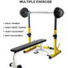 Dumbbell Squat Racks Adjustable Barbell Rack Multifunctional Squat Rack Power Rack Squat Stands Bench Barbell Rack Adjustable Swuat Rack Strengthening of Fitness & Gym, Yellow view 3