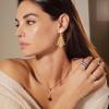 Christmas Clip on Earrings for Women Jingle Bell Dangle Non Piercing 3D Gold Tree Red Green Fake Drop Dangling Hypoallergenic Holiday Jewelry Screw Back view 2
