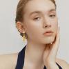 Christmas Clip on Earrings for Women Jingle Bell Dangle Non Piercing 3D Gold Tree Red Green Fake Drop Dangling Hypoallergenic Holiday Jewelry Screw Back view 3