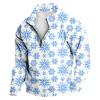 ZYXTIM Long Sleeve Henley Shirts for Men Ugly Chritsmas Sweatshirts Quarter Zipper Novelty 3D Printed Casual Pullover Tops A-White view 3
