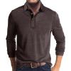 ZYXTIM Mens Henley Long Sleeve Oversize Button Up Lapel Casual Smart Business Work Shirts Lightweight Stretch Golf Polo Shirt Brown view 1