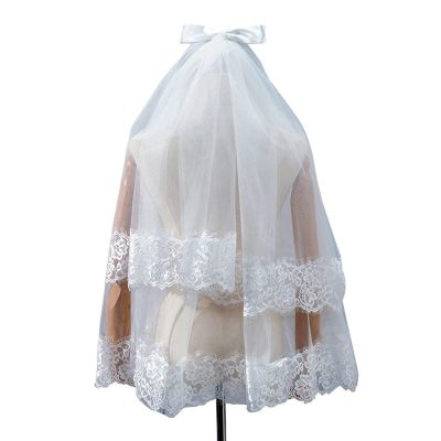 YFAFA Princess Veil With Large Bow Veils With Hair Comb Wedding Hair Accessories White Wedding Veil Pearls Bow Short Veil