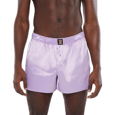 Savage X Satin Boxers for Men, Men's Underwear Purple Lavender