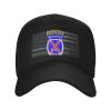 10th Mountain Division Patch with Ranger Tab Adjustable Casquette Hat Casual Trucker Hats Baseball Cap for Men and Women Black view 1