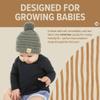 Funky Junque Baby Pom Pom Beanie  Soft Knit Infant Winter Hat for Baby Girls & Boys, Cozy Newborn Beanies 012 Months, Warm Toddler Hat - Heather Grey view 3