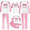 CGGMVCG Christmas Outfits for Family 2025 Red Buffalo Plaid Xmas Outfits Matching Sets Family Clothes (Christmas Tree #B - Pink, 5-6) view 1