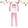 CGGMVCG Christmas Outfits for Family 2025 Red Buffalo Plaid Xmas Outfits Matching Sets Family Clothes (Christmas Tree #B - Pink, 5-6) view 2