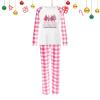 CGGMVCG Christmas Outfits for Family 2025 Red Buffalo Plaid Xmas Outfits Matching Sets Family Clothes (Christmas Tree #B - Pink, 5-6) view 3