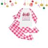 CGGMVCG Christmas Outfits for Family 2025 Red Buffalo Plaid Xmas Outfits Matching Sets Family Clothes (Christmas Tree #B - Pink, 5-6) view 4