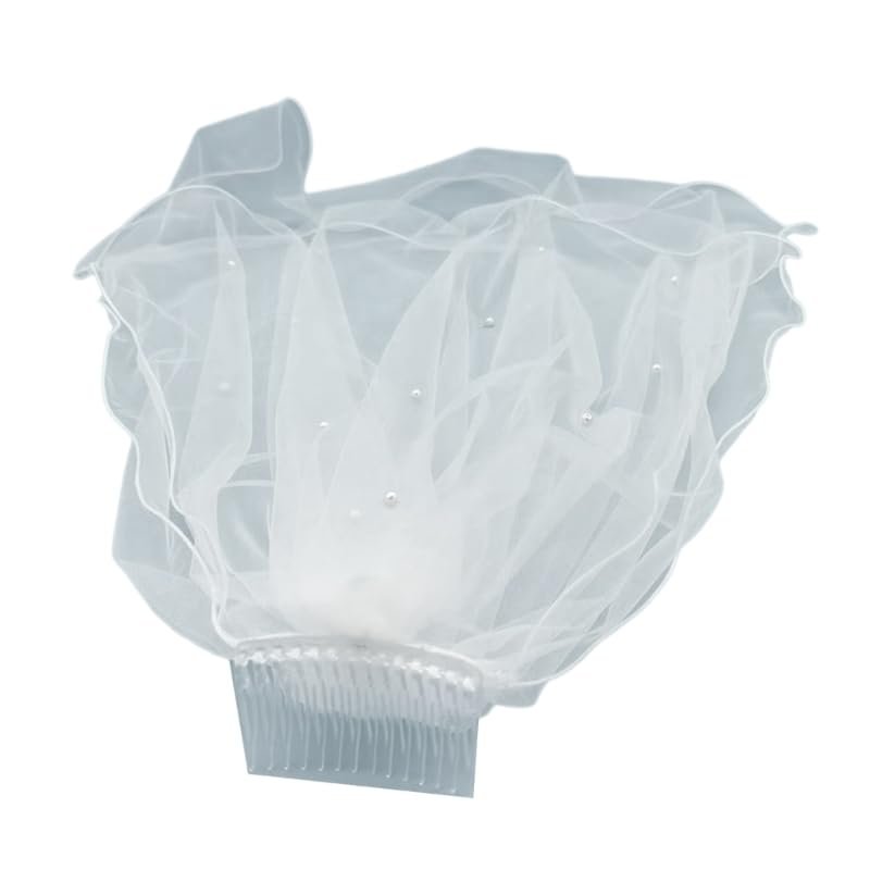 MODODO Luxurious Layered Tulle Bride Veil with Crown&Pearl Veil for Woman Marriage