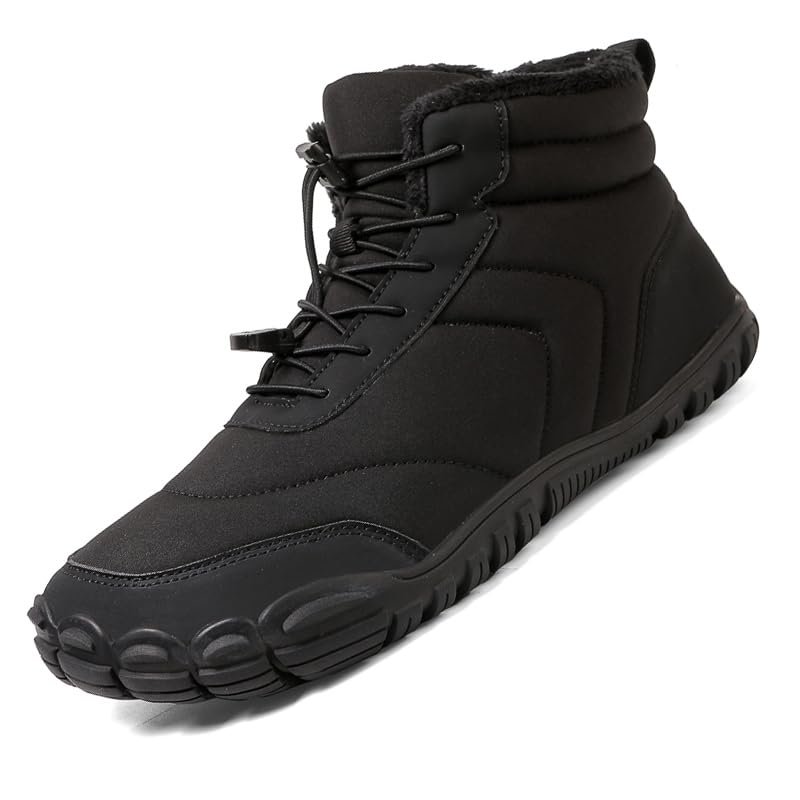 GTGVOEQV Winter Snow Boots Running Sneakers Non Slip Casual Barefoot Shoes Waterproof High Top for Travel Climbing Hiking (D528 black, Adult, Women's, 13.5, Digital, US Shoe System, Wide Leg Pants)