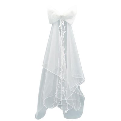 MODODO Wedding Layered Veil Bridal Tulles with Pearl&Bowknot Celebration Party Decor
