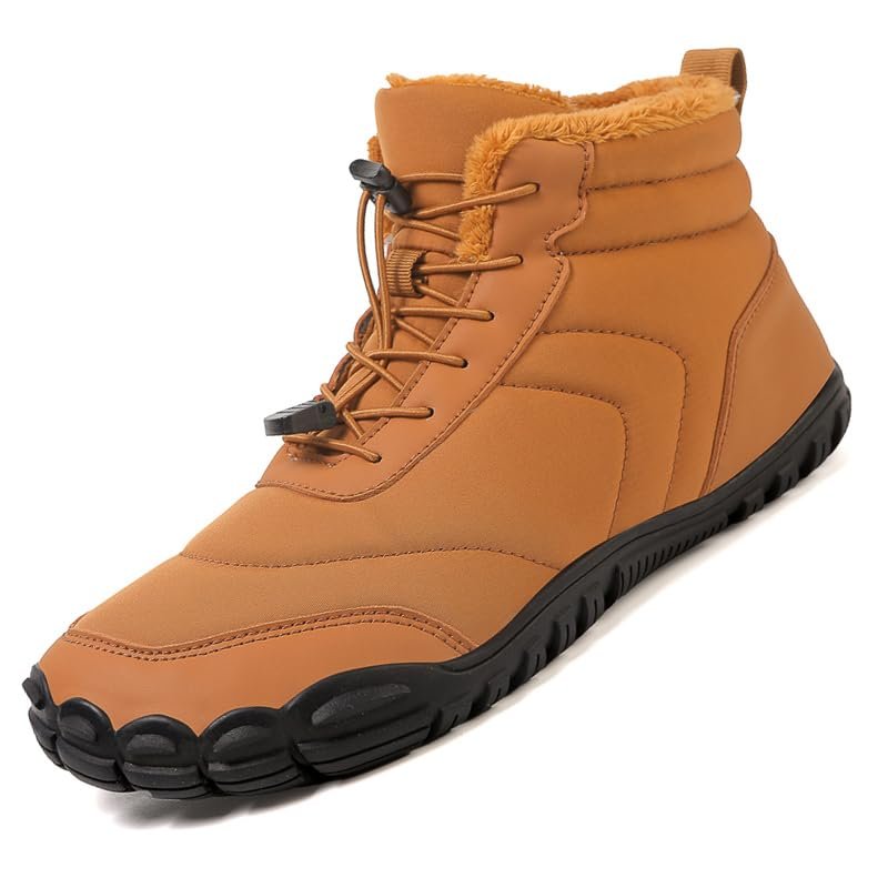 GTGVOEQV Winter Snow Boots Running Sneakers Non Slip Casual Barefoot Shoes Waterproof High Top for Travel Climbing Hiking (D528 brown, Adult, Women's, 7.5, Digital, US Shoe System, Wide Leg Pants)