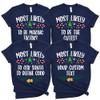 100 Quotes Most Likely to Christmas T Shirt, Christmas Family Matching Shirt, Sarcastic Funny Christmas Outfit, Xmas Pajamas Adult Navy 4XLarge view 1