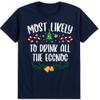 100 Quotes Most Likely to Christmas T Shirt, Christmas Family Matching Shirt, Sarcastic Funny Christmas Outfit, Xmas Pajamas Adult Navy 4XLarge view 2