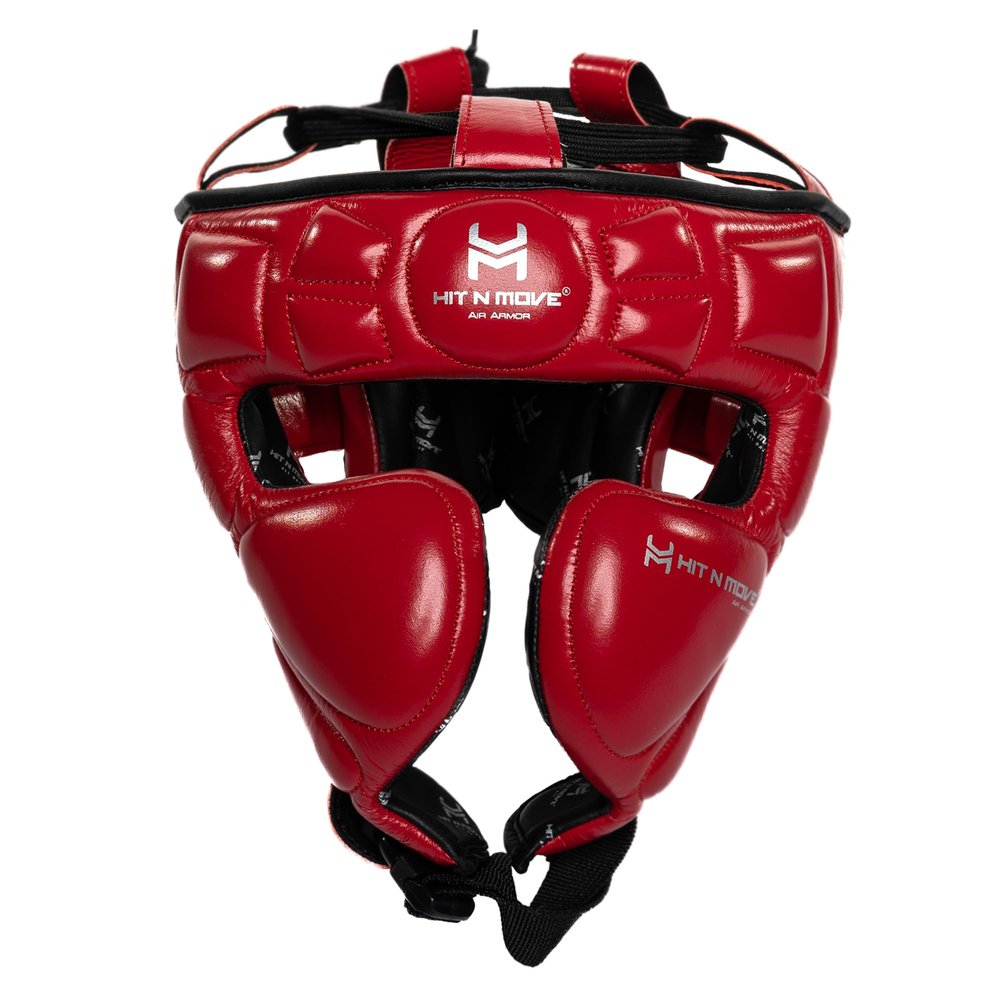 HIT N MOVE Air Armor Precision Boxing Headgear  Lightweight & Protective Headgear for Men in Martial Arts, MMA, Kickboxing, Muay Thai, Training & Sparring and Combat Sports (Red, S/M 22.5 in -)