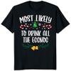 100 Quotes Most Likely to Christmas T Shirt, Christmas Family Matching Shirt, Sarcastic Funny Christmas Outfit, Xmas Pajamas Adult Black Small view 2