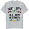 100 Quotes Most Likely to Christmas T Shirt, Christmas Family Matching Shirt, Sarcastic Funny Christmas Outfit, Xmas Pajamas Adult Heather Light Gray Large view 3