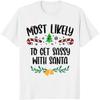 100 Quotes Most Likely to Christmas T Shirt, Christmas Family Matching Shirt, Sarcastic Funny Christmas Outfit, Xmas Pajamas Adult White 4XLarge view 4