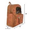 American West Hand Tooled Handcrafted 100% Genuine Leather Backpack with Hair-on Cowhide for Men and Women | Classic Travel Collection | Western (Natural Tan) view 2