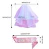 Bride Veil Sash Bridal Head Covering Wedding Hair Scarf White Wedding Veil Headscarf Mantilla White view 3
