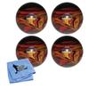 Bowlerstore Products EPCO Candlepin Bowling Balls - Marbleized - Black, Red & Yellow (4 1/2 inch- 2lbs. 6oz.) 4 Balls