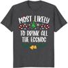 100 Quotes Most Likely to Christmas T Shirt, Christmas Family Matching Shirt, Sarcastic Funny Christmas Outfit, Xmas Pajamas Adult Heather Dark Gray 4XLarge view 2