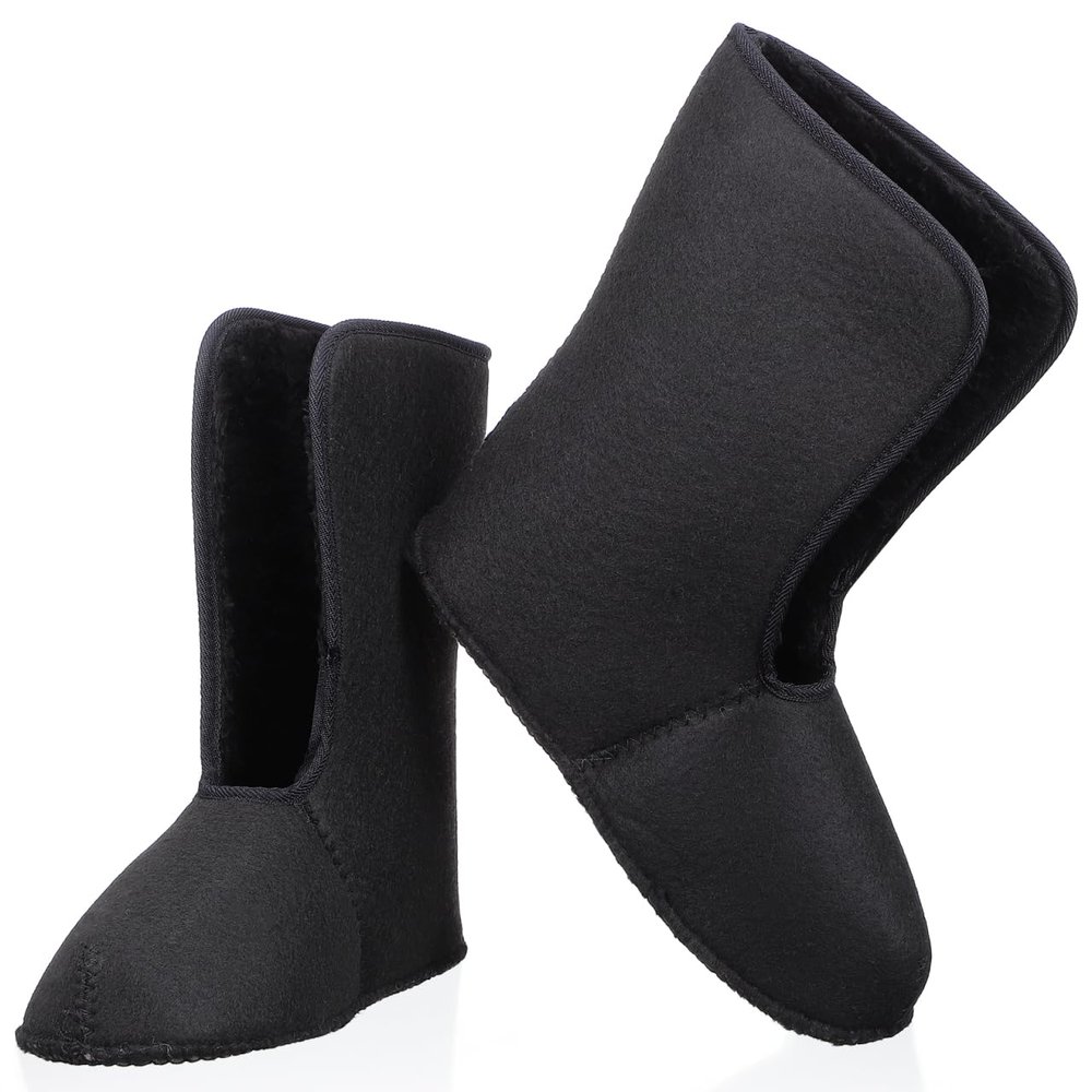 BCOATH 1 Pair Insulated Men's Winter Snow Boots Liner Warm Fleece-lined Boot Liners Cozy Soft Thermal Boot Socks for Outdoor Hiking Fishing
