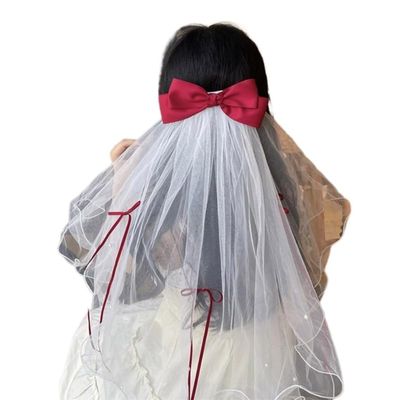 Bridal Veil Bride Halloween Tulle Bow Black Short Bachelorette Party Hen Party Bride Veil Hen Party Head Scarf
